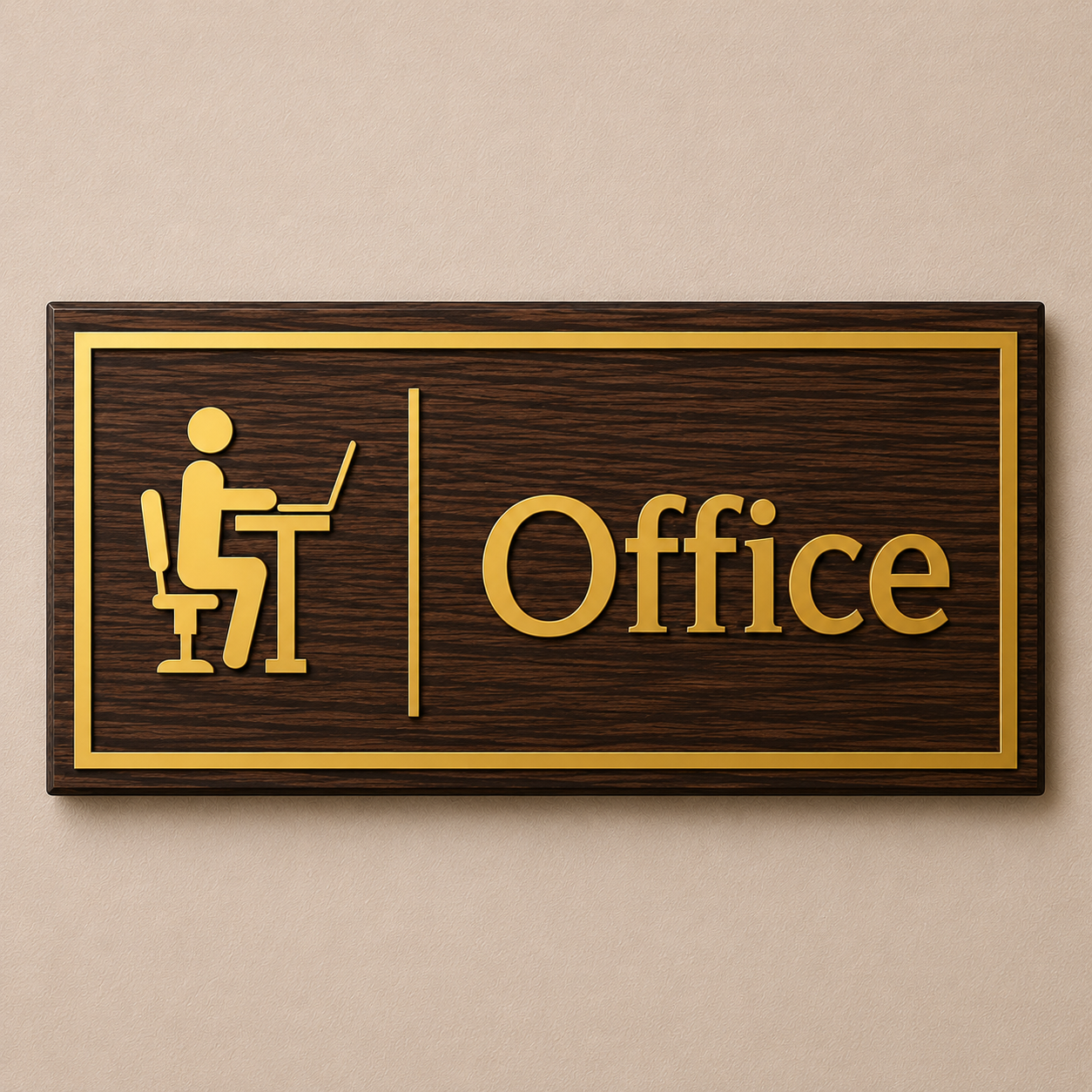 Premium Wooden Office Sign Name Plate