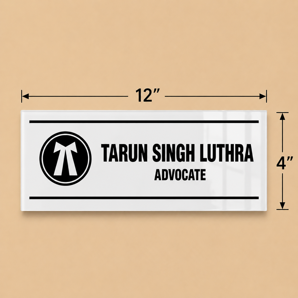 Premium Advocate Acrylic Office Name Plate